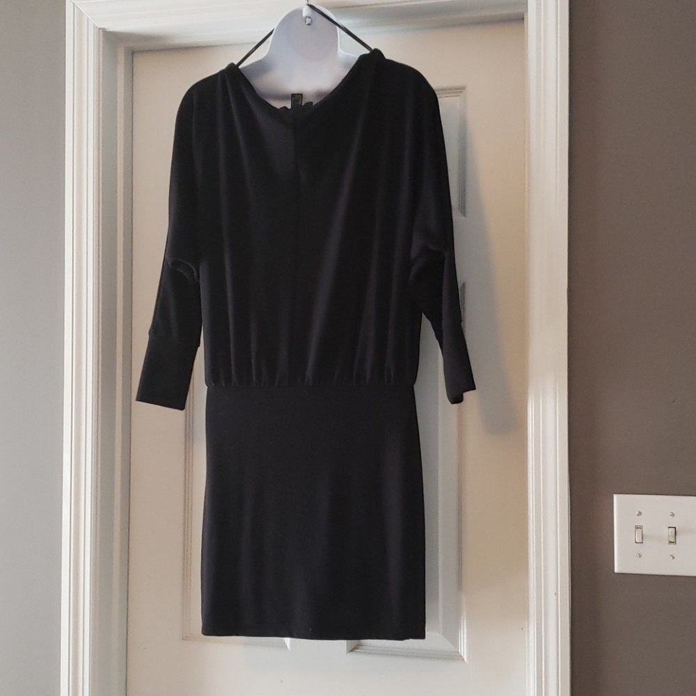 Black cowl neck/off the shoulder mini dress - Picture 2 of 4